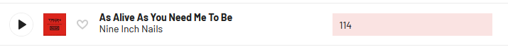 screenshot of my 144 lastfm scrobbles for Alive