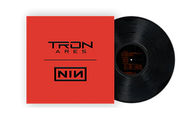 screenshot from nin.com store showing a black 7 inch vinyl in a red NIN: Tron Ares sleeve