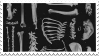 black stmap with various human bones
