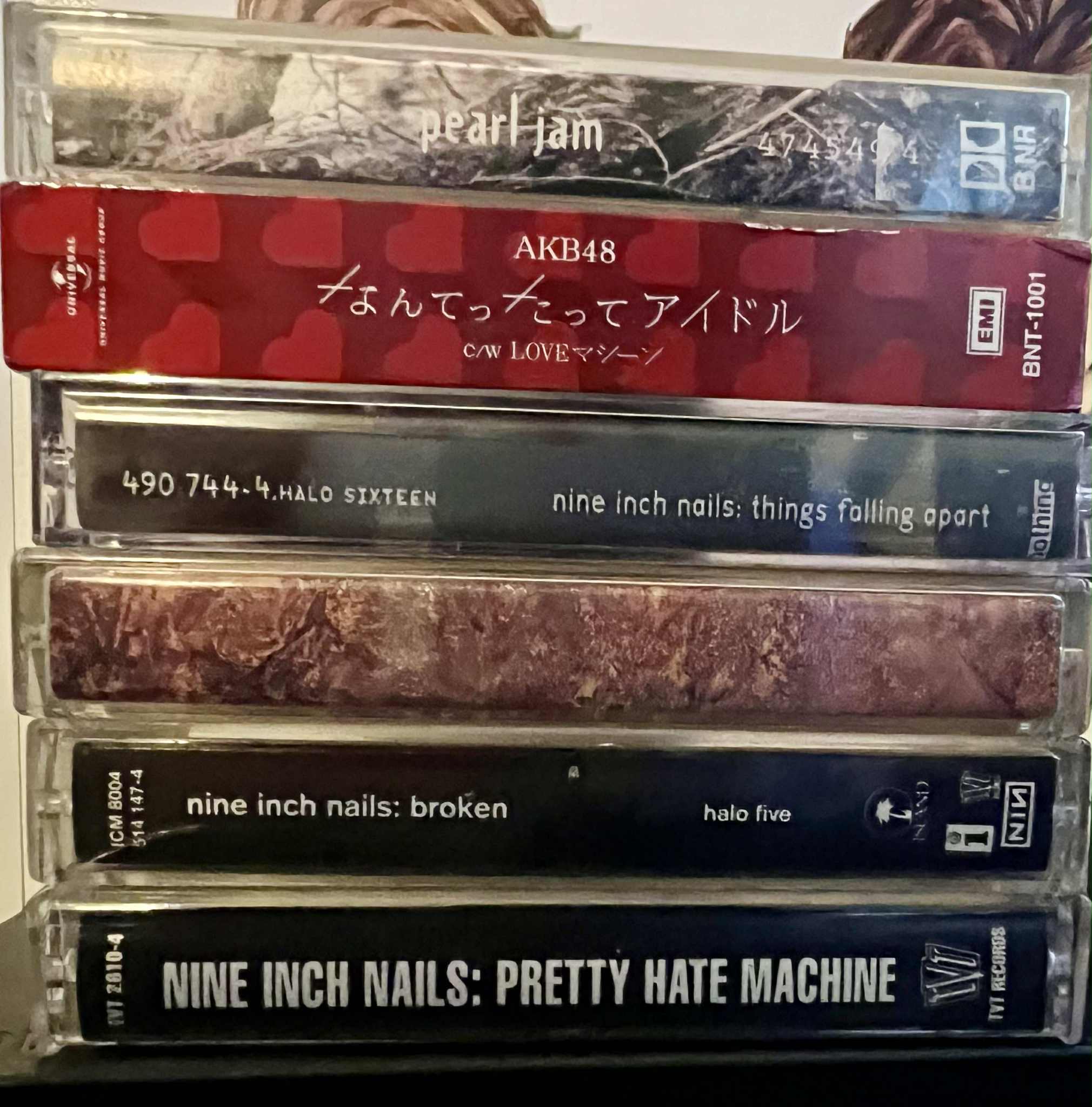 stack of cassette tapes